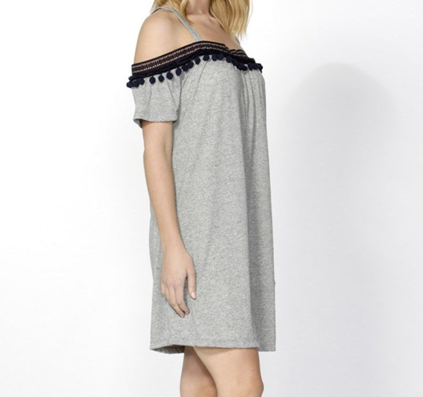 Thumbnail: Sass Ada Pom Pom Trim Dress sz 8