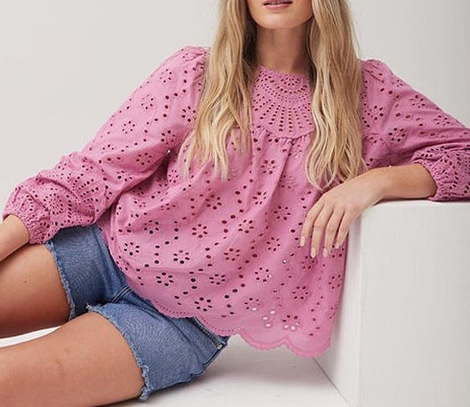 Thumbnail: Decjuba Misha Broderie Blouse sz 10