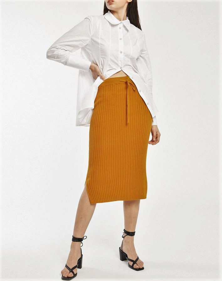 Thumbnail: Kowtow Knitted Rib Skirt sz 14