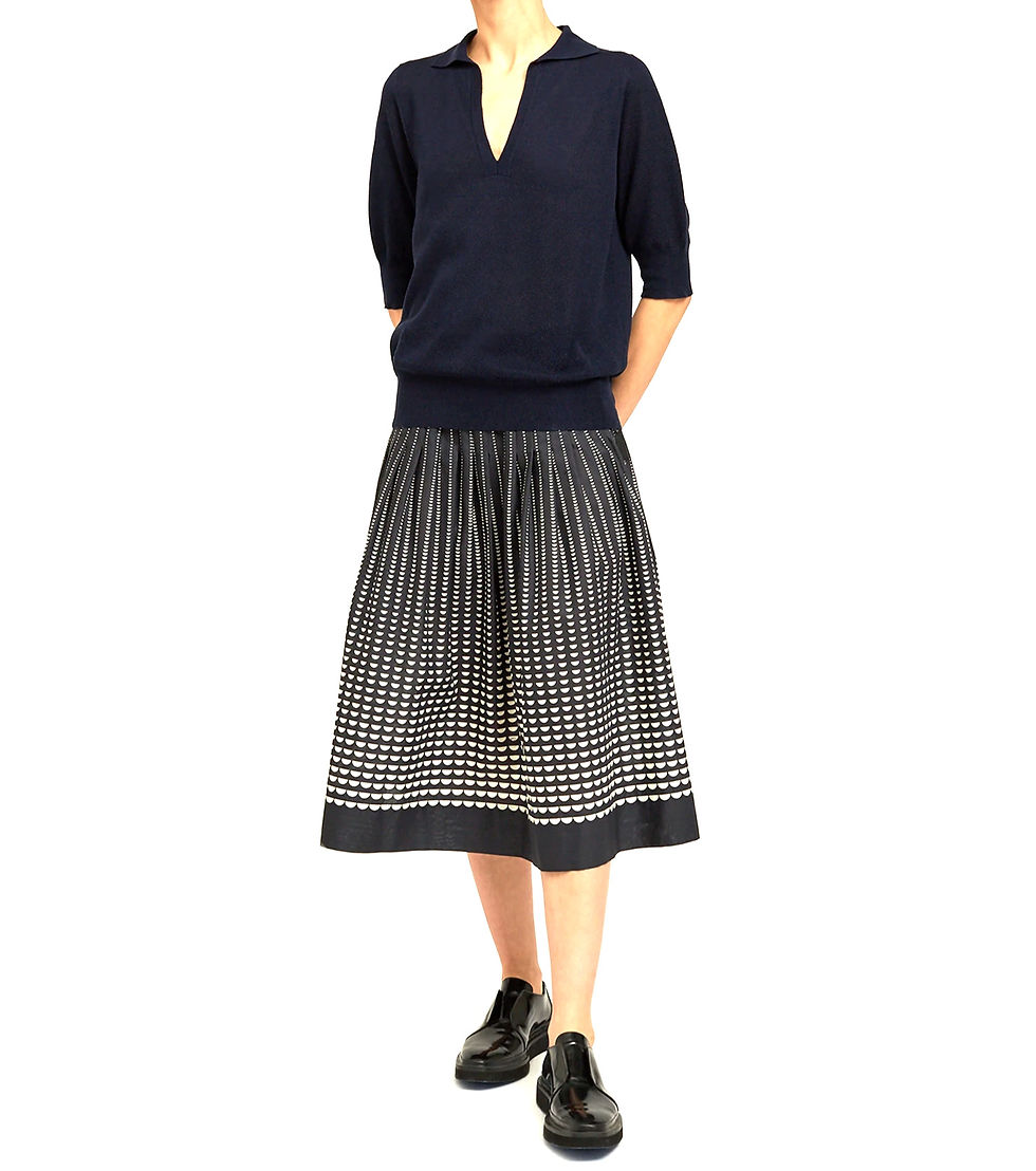 Thumbnail: Margaret Howell Half Moon Printed Skirt sz 14