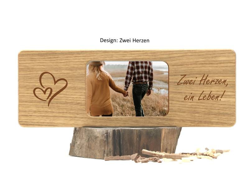 Rahmen Holz Eiche mit Gravur