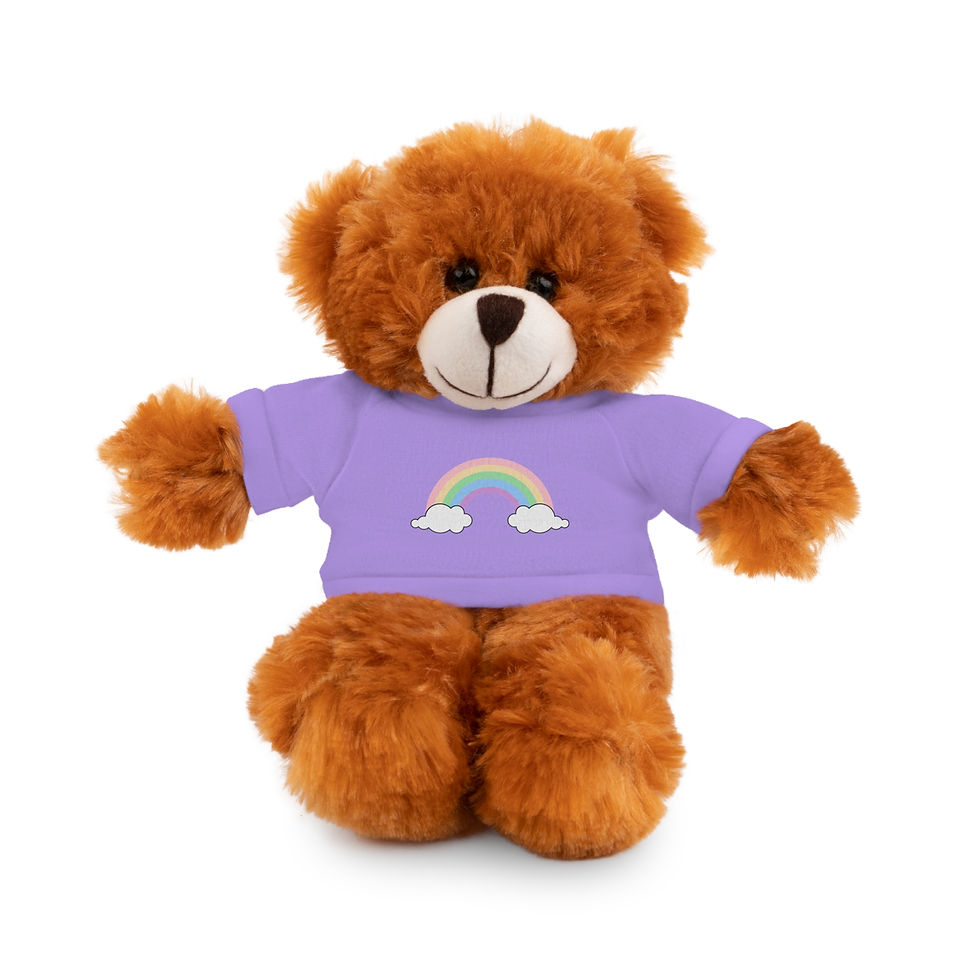 Thumbnail: Rainbow Tee Teddy Bear – Plush Stuffed Animal with Cute Rainbow Shirt