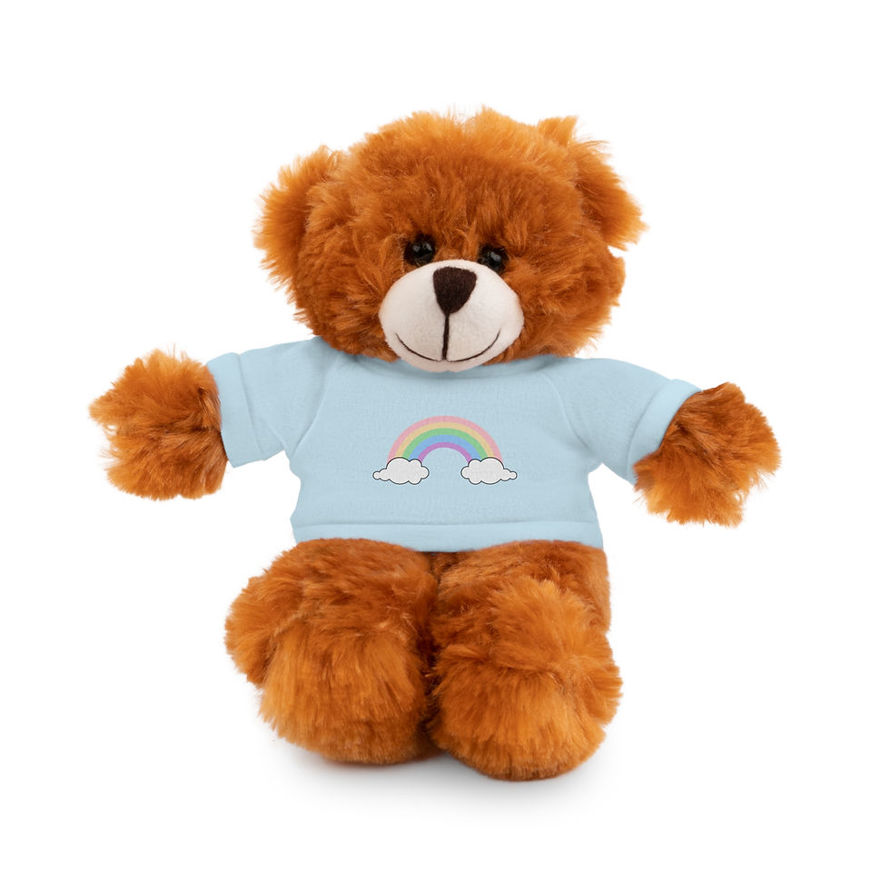 Thumbnail: Rainbow Tee Teddy Bear – Plush Stuffed Animal with Cute Rainbow Shirt