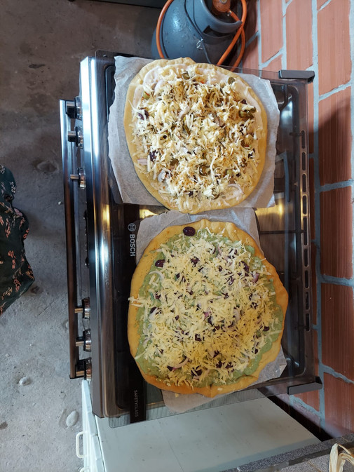 Making pizzas!