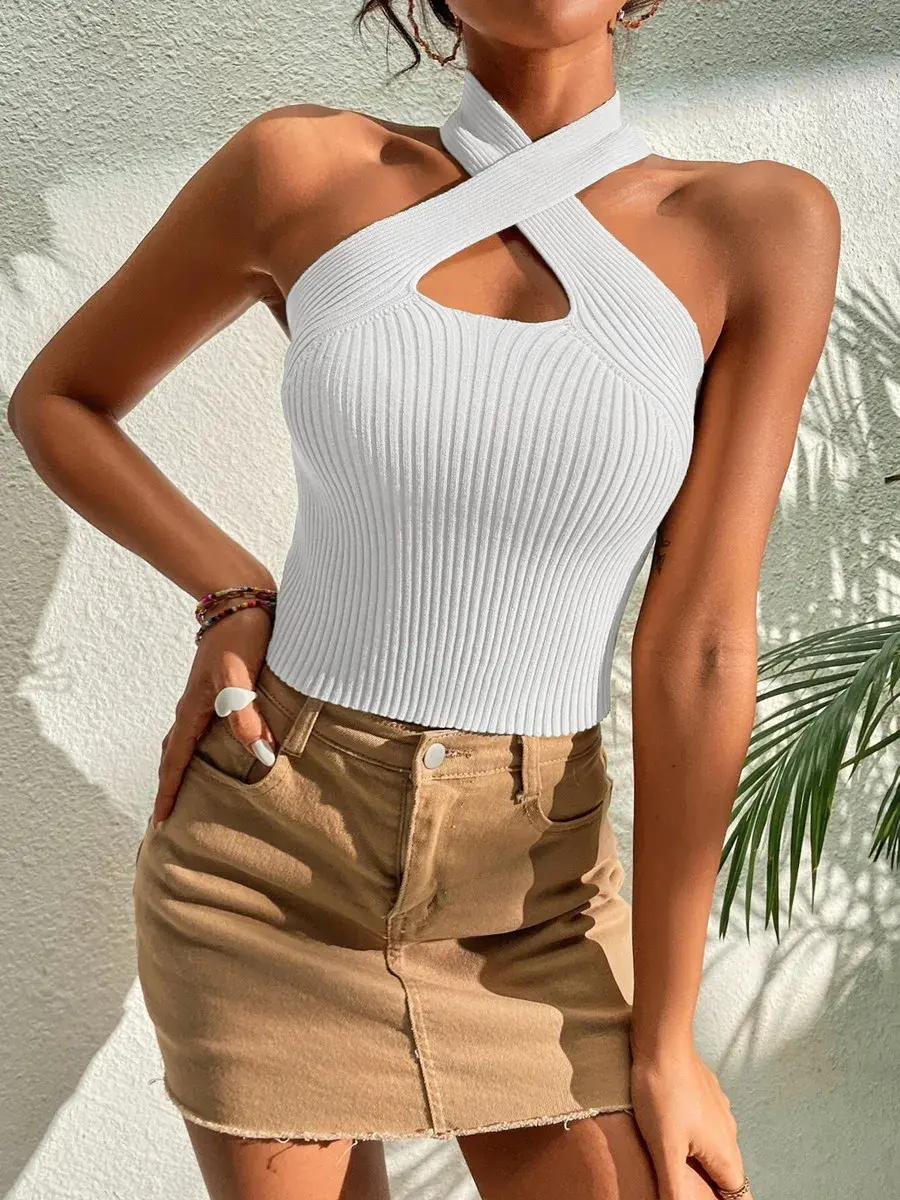 Thumbnail: The Sienna Criss-Cross Halter Top