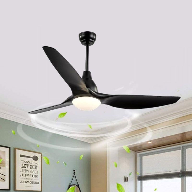 Black 3 Blade Ceiling Fan with Light