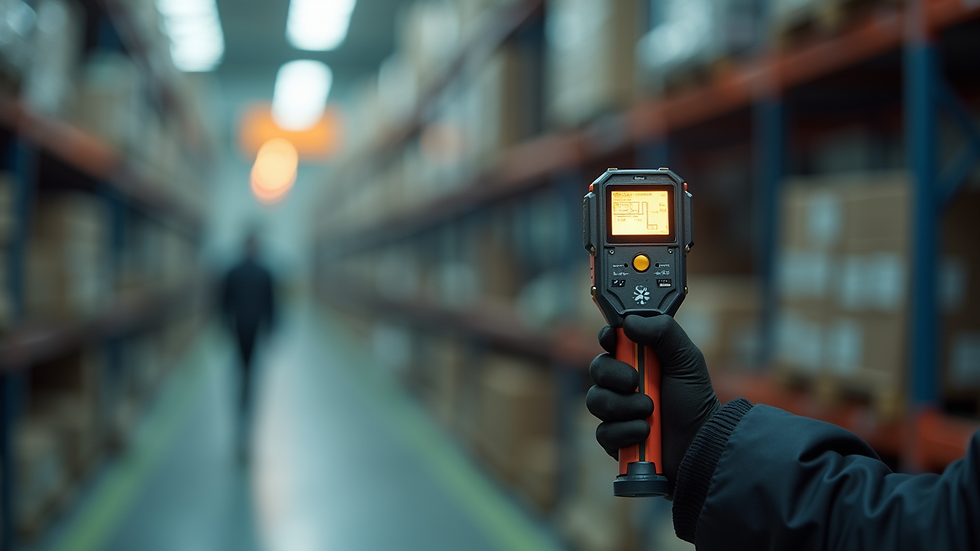 Eye-level view of a utility locator device in use