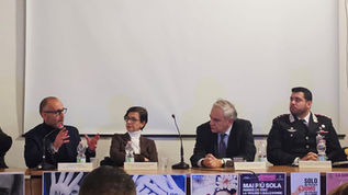 I relatori dell’evento a Maierà durante la Giornata contro la violenza sulle donne