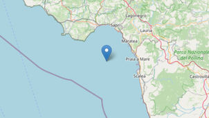 Mappa epicentro terremoto Golfo di Policastro INGV