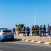 Forze dell’ordine e soccorritori intervenuti in un lido sul lungomare di Paola dopo un incidente sul lavoro mortale