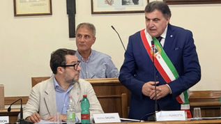Matteo Salvini a Paola durante l’incontro sulle infrastrutture