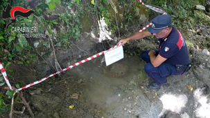 Carabinieri Forestale Falconara Albanese scarico abusivo torrente Peschiera