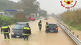 Vigili del fuoco impegnati in operazioni di soccorso e recupero durante l'alluvione e il maltempo sulla fascia ionica della provincia di Cosenza