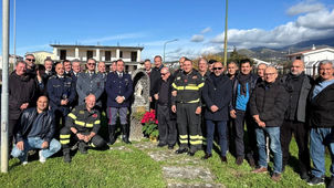Vigili del Fuoco Scalea durante la cerimonia di Santa Barbara