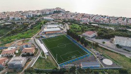 Veduta aerea del campo sportivo Fratelli Oliva a Diamante