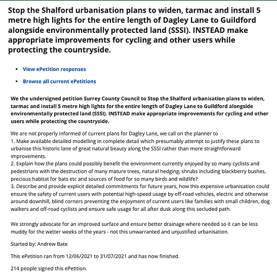 petition for dagley lane