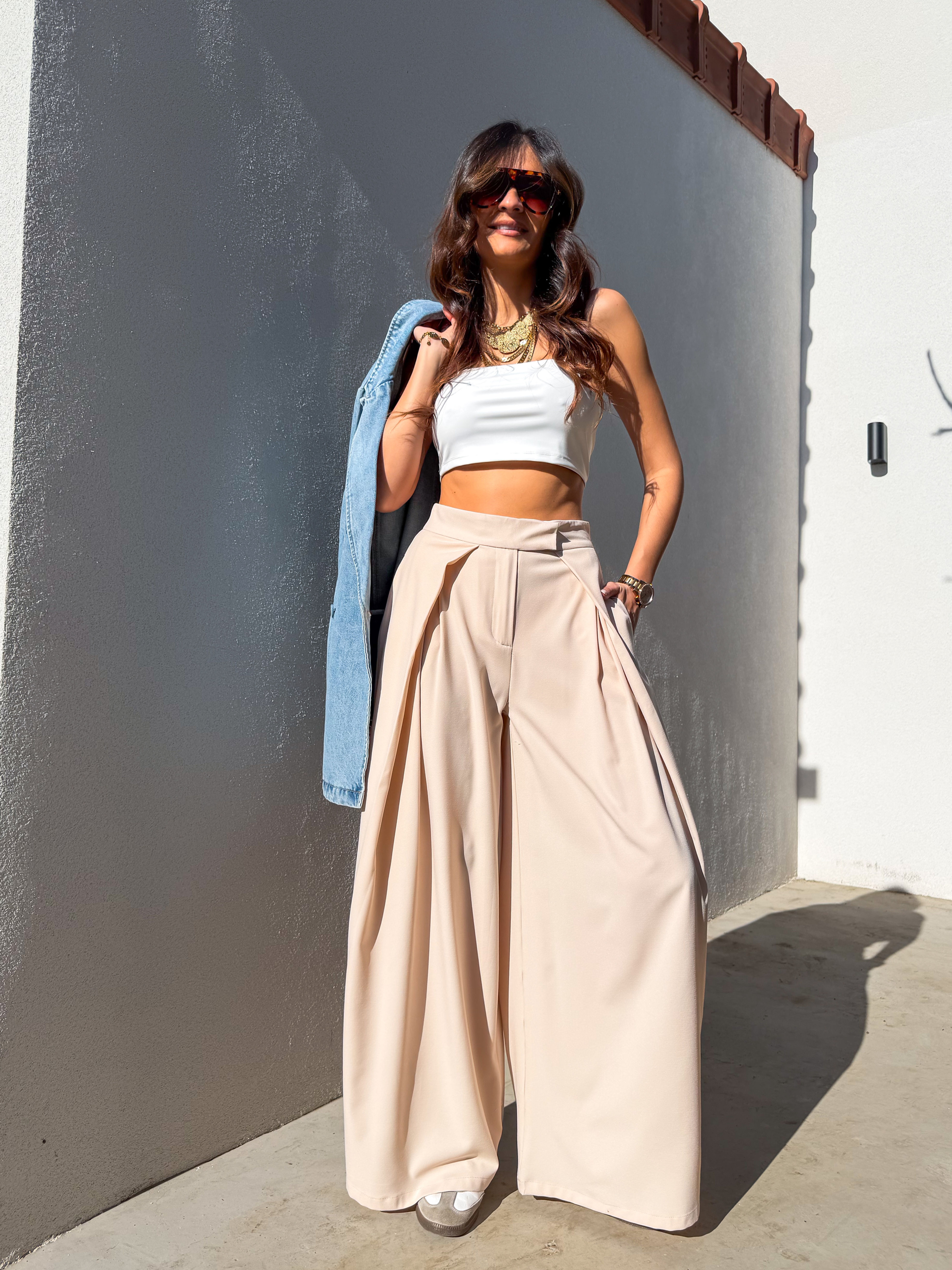 Pantalon Flora beige