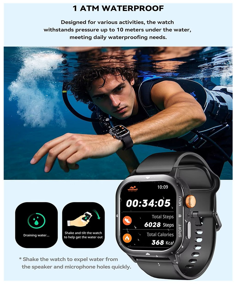 Miniatura: Reloj Inteligente CUBOT U1, 1.93" HD 300mAh, Impermeable Watch de Fitness