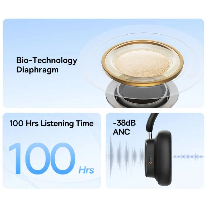 Miniatura: Auriculares Baseus H1i - Cancelación de Ruido ANC - BT53- Black