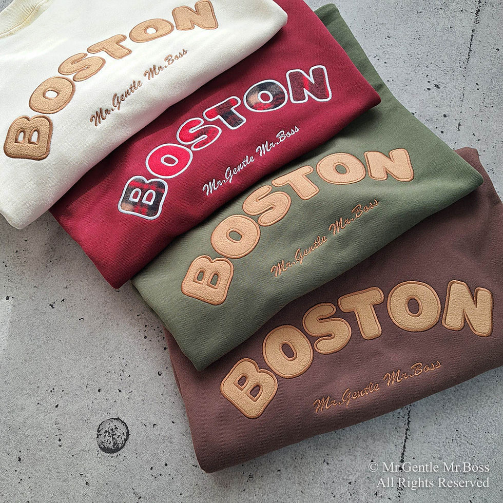 サムネイル： 飼い主お揃いコーデ☆Boston刺繍スウェット☆Cream