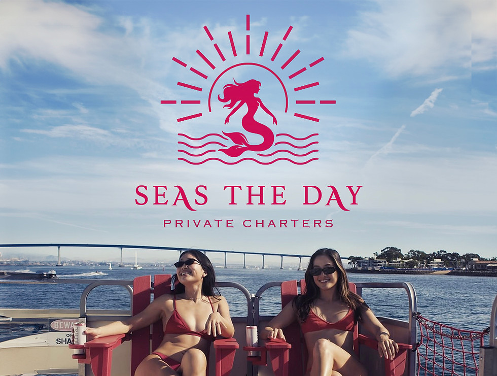 2 woman sunbathing on the top deck with the Coronado bridge in the background