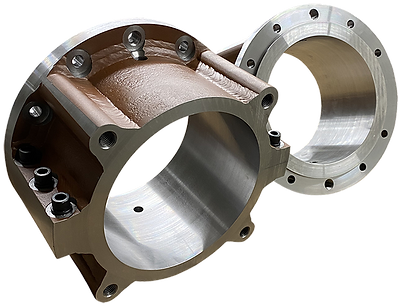 Close-up view of precision-machined packing glands manufactured by Synergy Manufacturing Services