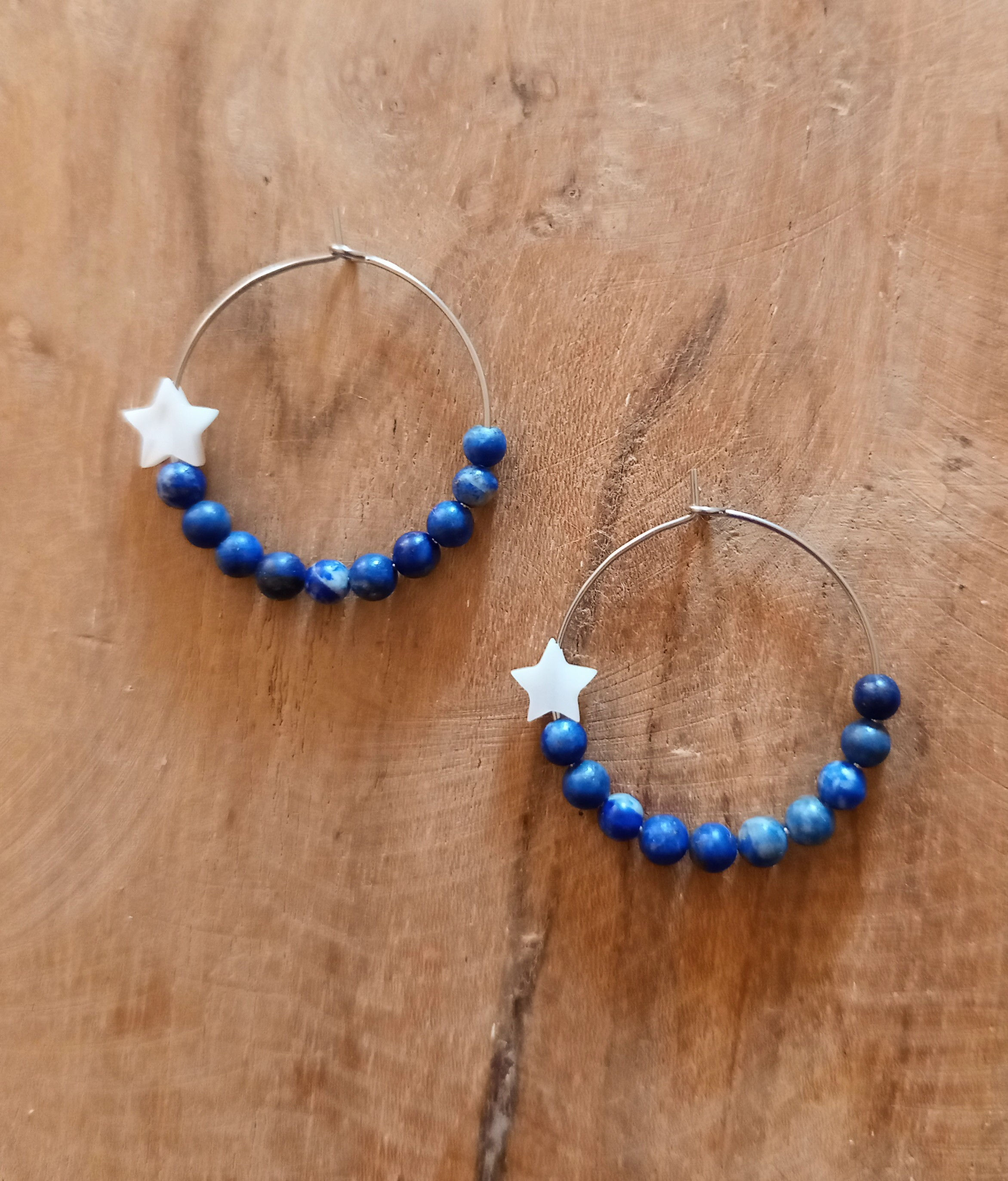 Créoles Lapis-lazuli & Nacre