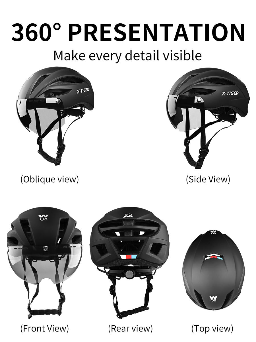 Thumbnail: X-TIGER Cycling Helmet Lightweight One-piece Helmet Breathable With Magnetic Gog