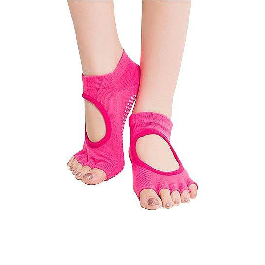 Thumbnail: Peep Toe Yoga Socks 3 Pair Pack