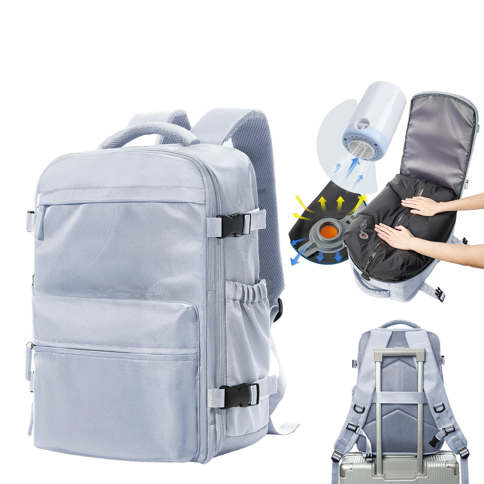 NNEOBA Vacuum Compression Laptop Backpack Grey