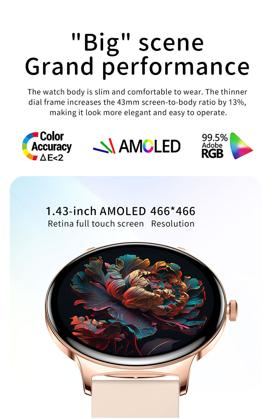 Thumbnail: 2025 Ultra-thin Durable Women Smart Watch 1.43" Amoled Screen Wireless Call Spor