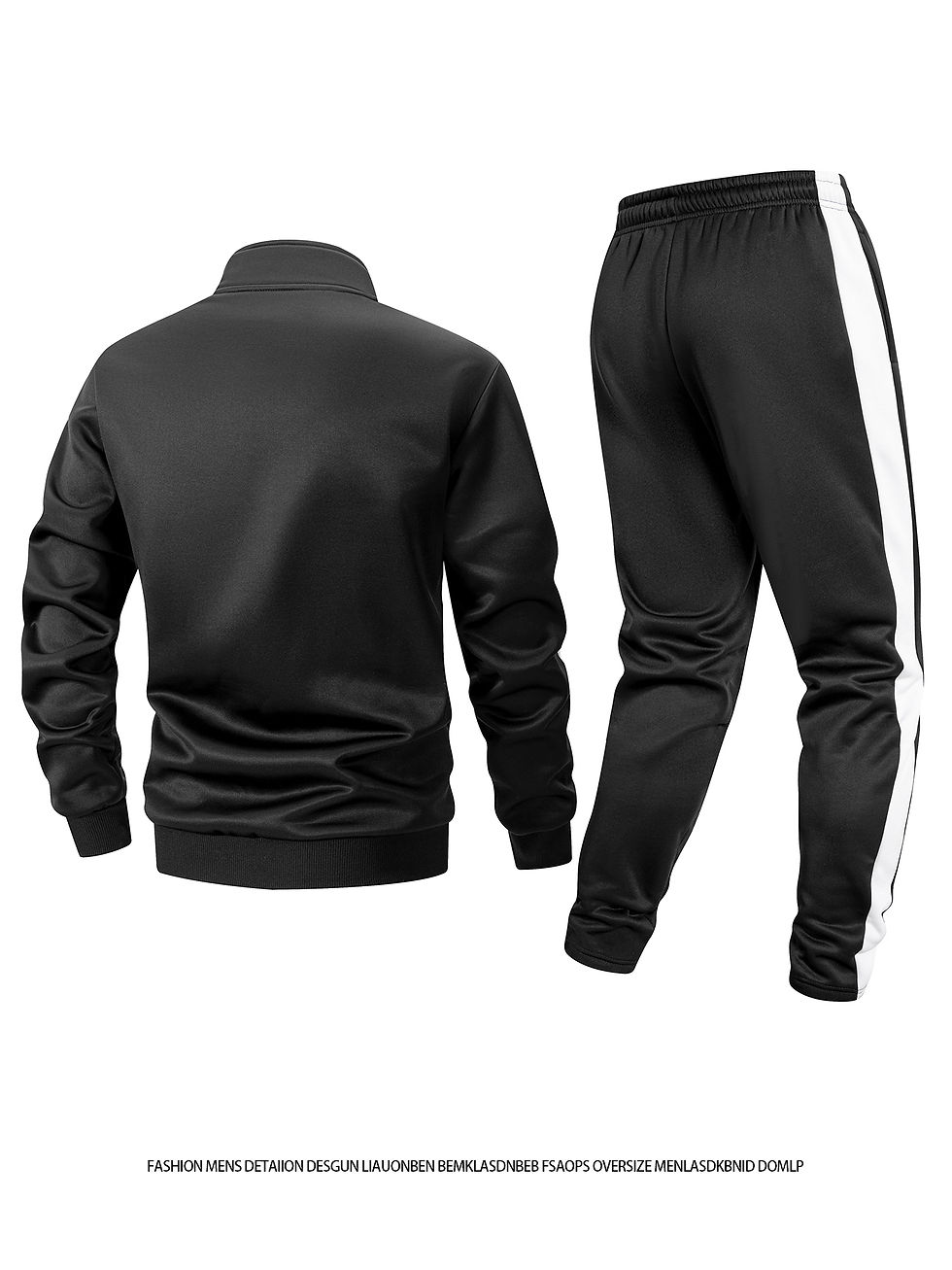 Thumbnail: Men Tracksuit Casual Stand Collar Jackets Zipper Hoodies Sportwear Pants 2 Piece