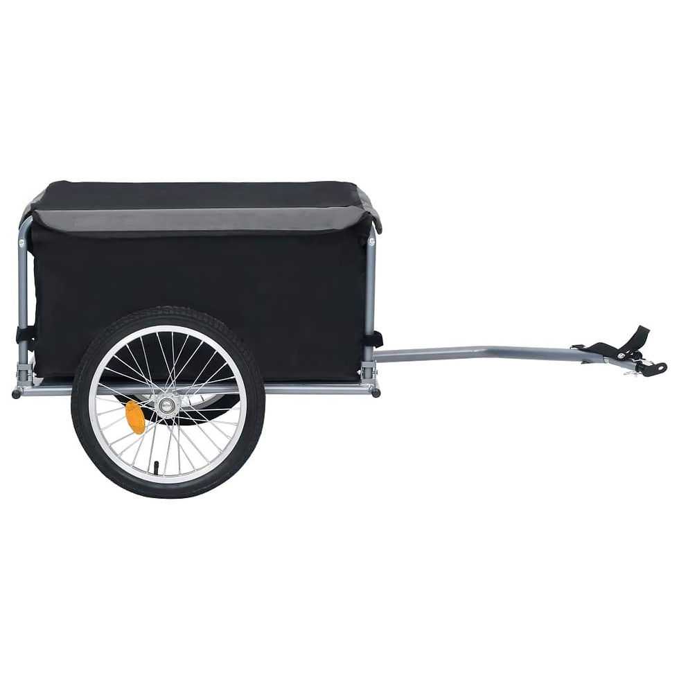 Thumbnail: vidaXL Bike Trailer Black and Gray 143.3 lb