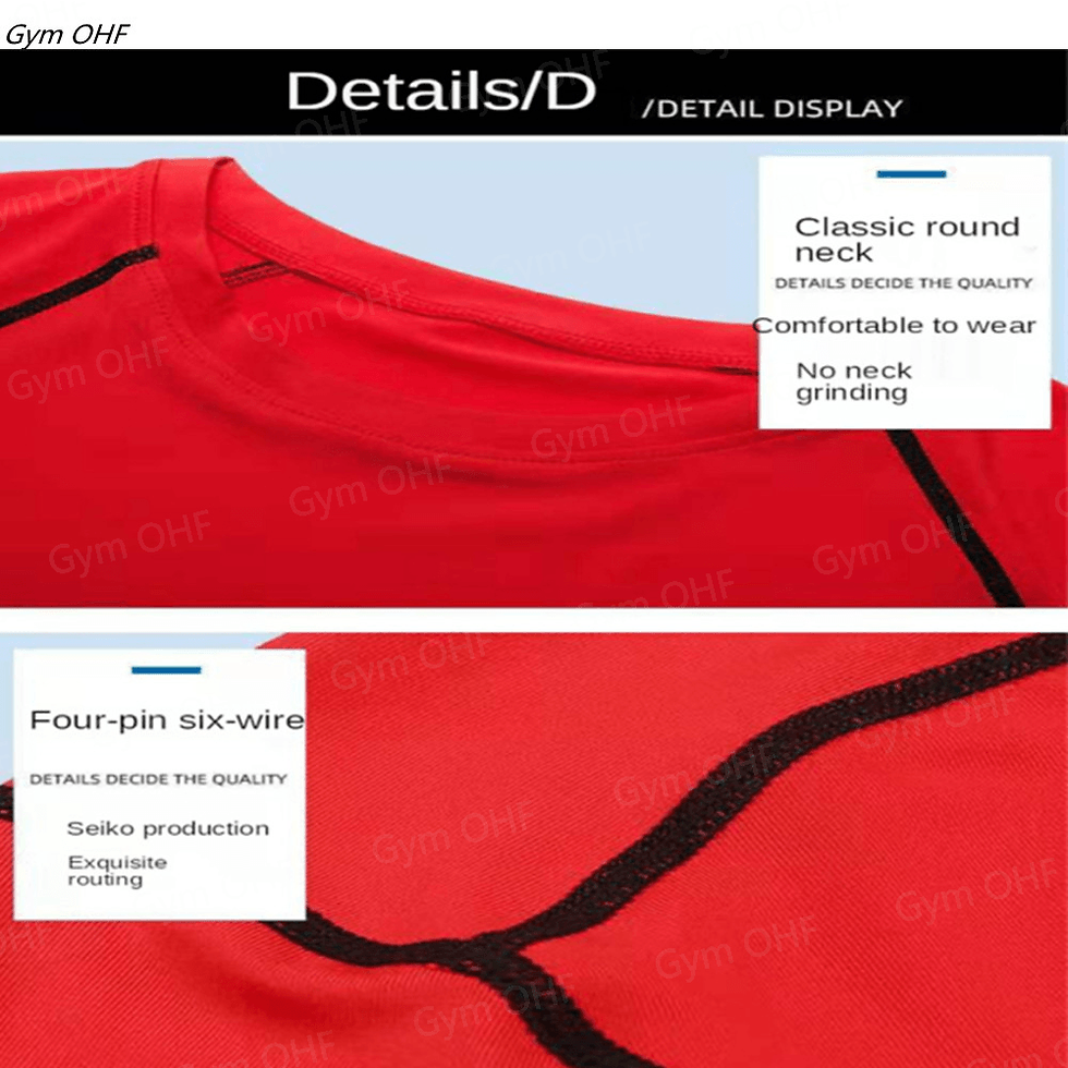 Thumbnail: EVER/LAST Black Men's Suits Compression Shirts Leggings Elasticity Fitness Gym R