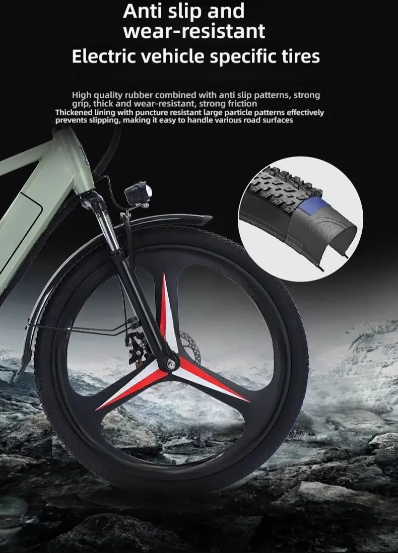 Thumbnail: New fashionable E-bike, 26-inch urban commuter electric bicycle for adults, 400W