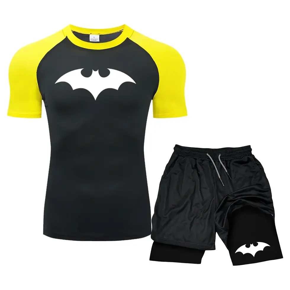 Thumbnail: Men Sport Suits Rashguard Jiu Jitsu Jerseys Tights Pants Running T Shirt Boxing 