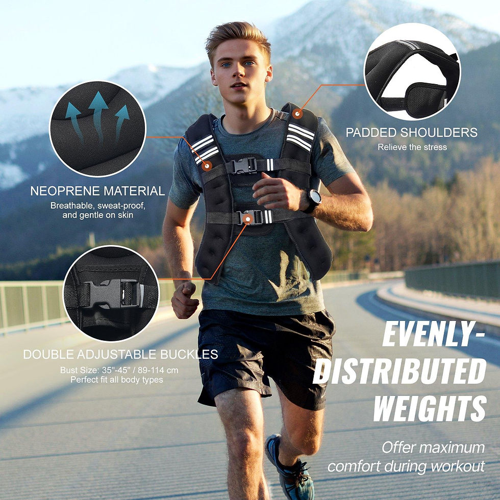 Thumbnail: VEVOR Weighted Vest, 20 lbs Weight Vest with Reflective Stripe, Adjustable