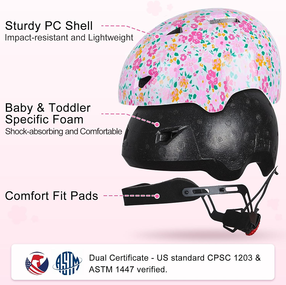 Thumbnail: Toddler Helmet, Baby Infant Kids Bike Helmet for Kids Age 1-3/2-4/3-5/5-8 Adjust