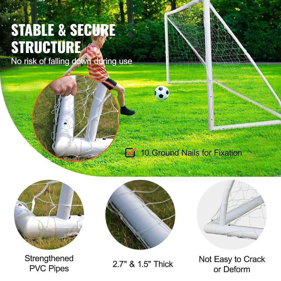 Thumbnail: VEVOR Portable Soccer Goal, 12x6 ft Soccer Net, Adults Kids Backyard Soccer Net,