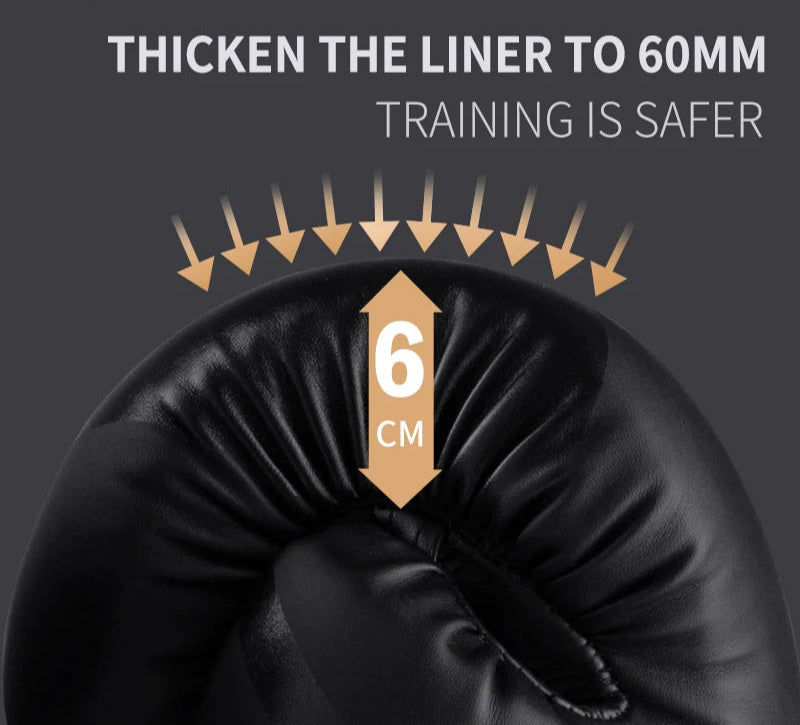 Thumbnail: NNEOBA 8oz PU Leather Boxing Gloves Unisex Training Gloves Black