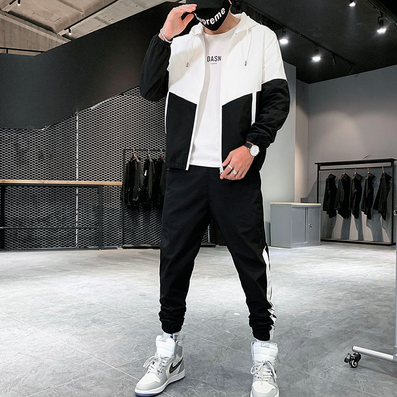 Thumbnail: 2025 Men Tracksuit Casual Joggers Hooded Sportswear Jackets And Pants 2 Piece Se