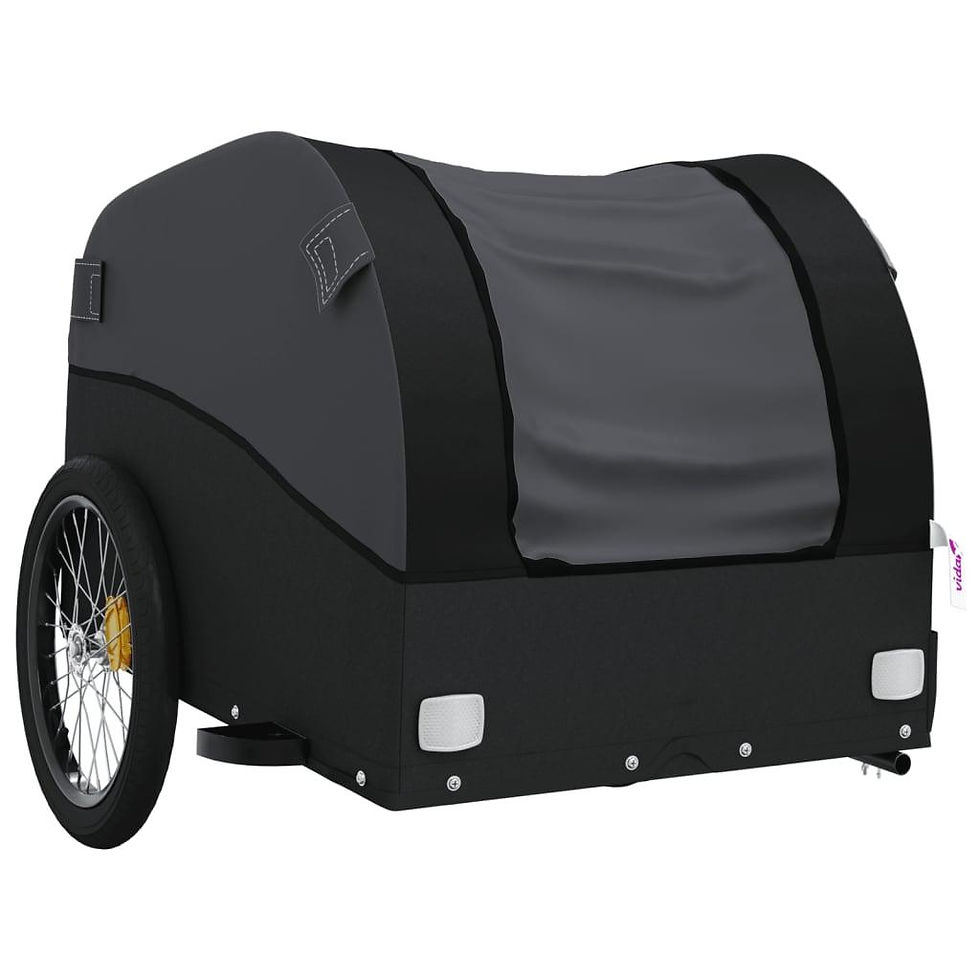 Thumbnail: vidaXL Bike Trailer Black 99.2 lb Iron