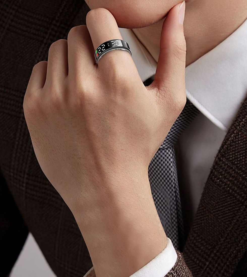 Thumbnail: Smart Rings Display Screen Set Waterproof Health Tracker Heart Rate Sleep Health