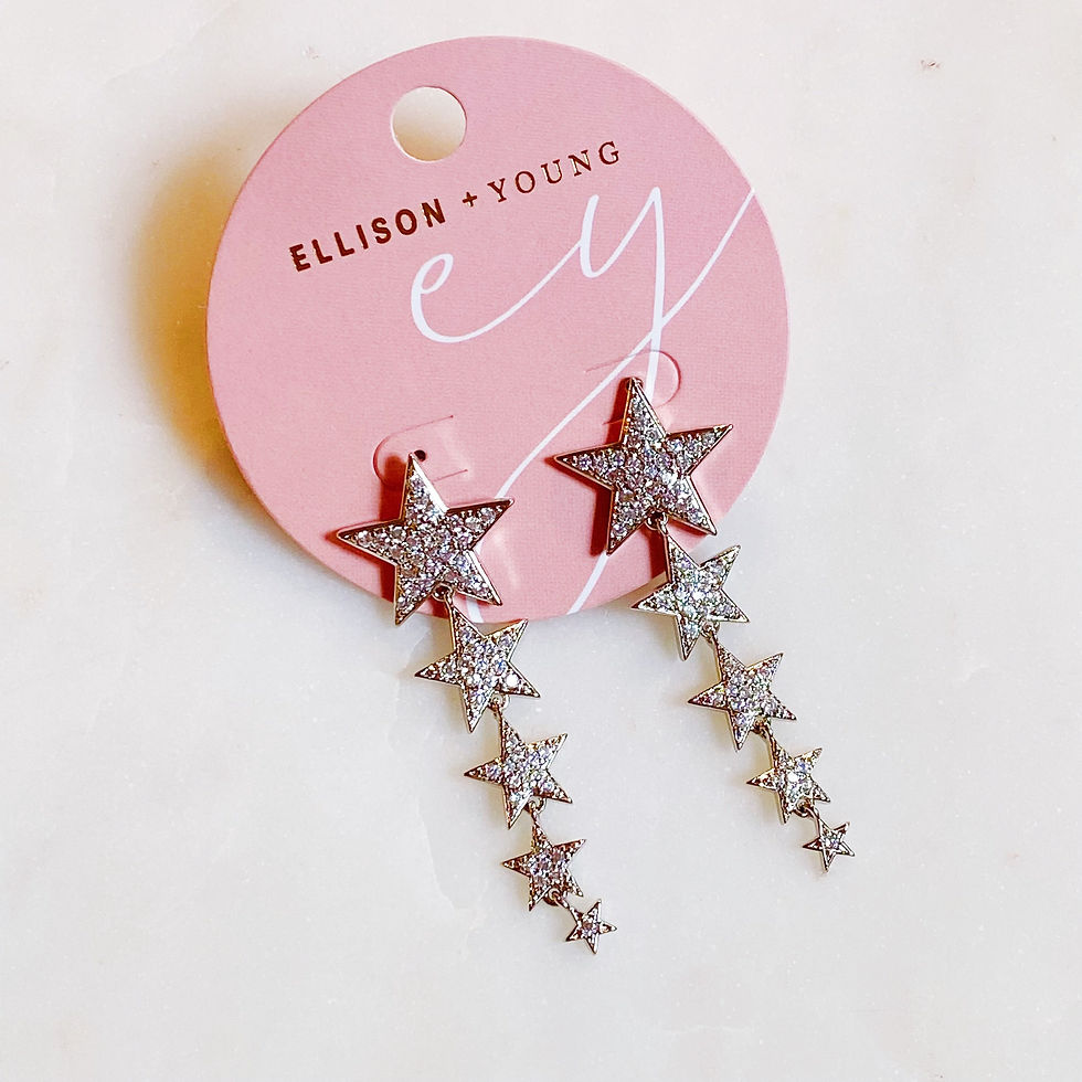 Thumbnail: Five Stars Dangle Down Earrings