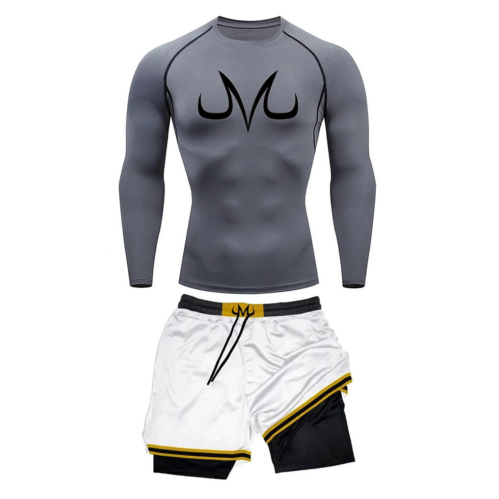 Thumbnail: Men's Running Tracksuit Anime Print Training Fitness Sportswear Set Compression 