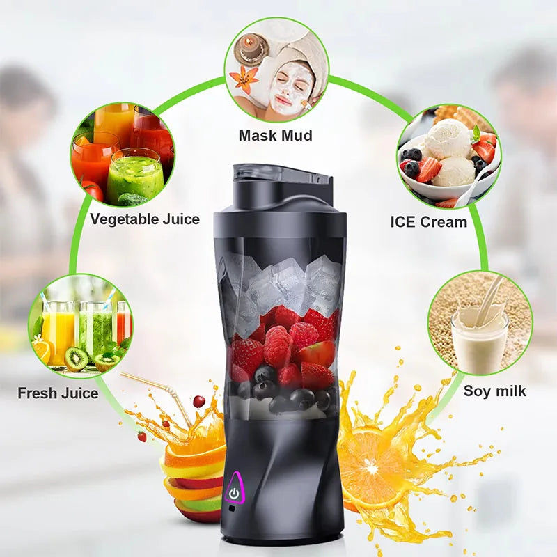 Thumbnail: NNEOBA 700ML Portable Electric Juice Cup High Powered USB Blender Black