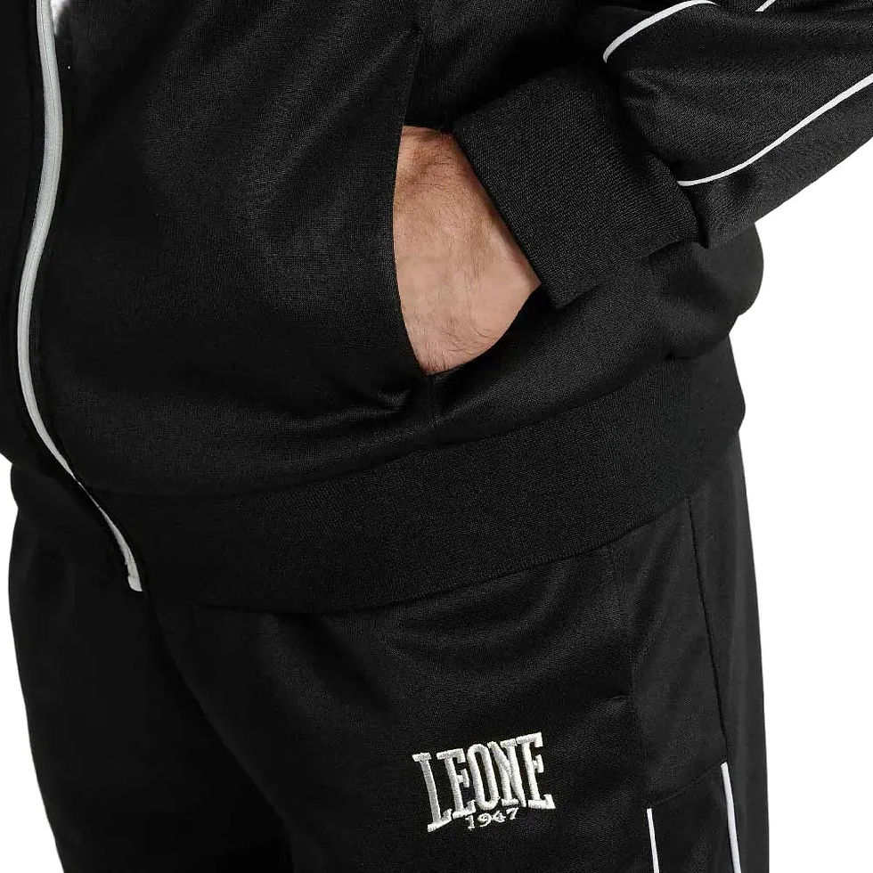 Thumbnail: "Classic" Tracksuit Men's Italian Boxing & Gym Set - Black - Leone 1947