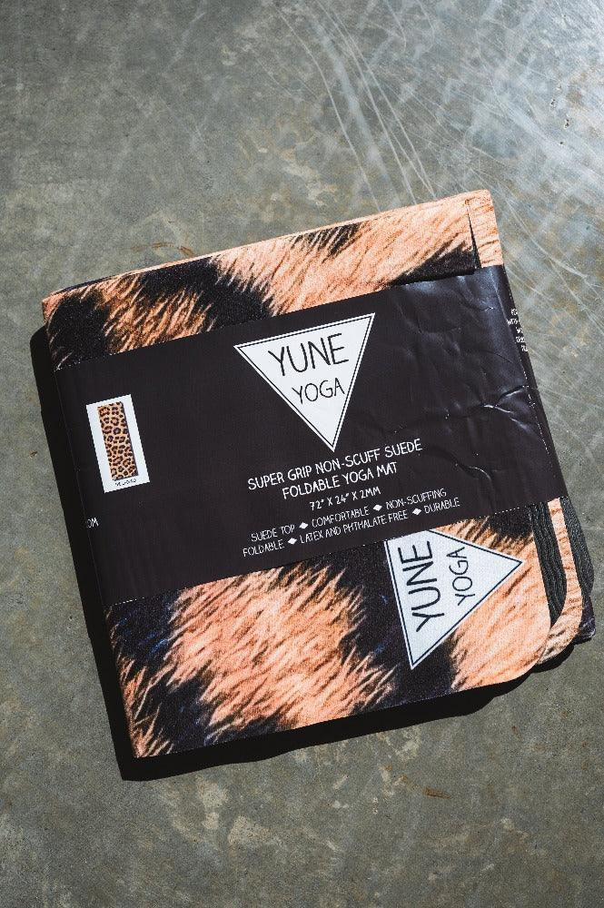 Thumbnail: Foldable Leopard Suede Yoga Mat – 2mm Lightweight, Non-Slip Travel Mat by Yune Y