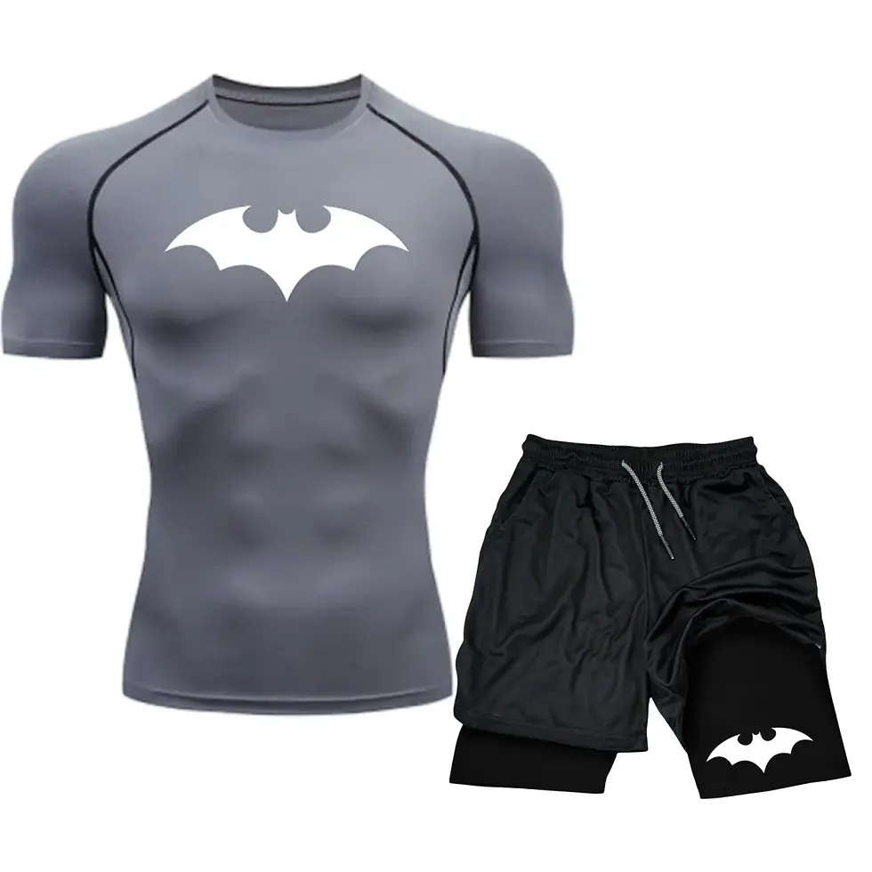 Thumbnail: Men Sport Suits Rashguard Jiu Jitsu Jerseys Tights Pants Running T Shirt Boxing 