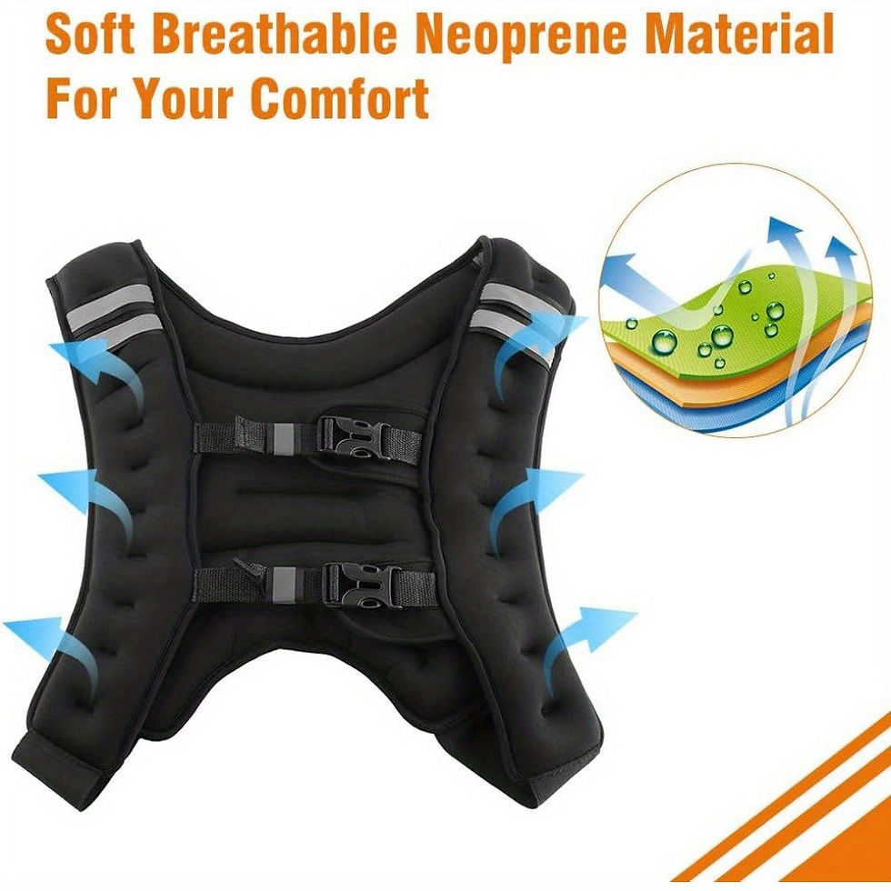 Thumbnail: NNETM 10kg Weighted Fitness Vest - Adjustable Bodyweight Trainer(Black)